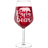 Large Wine Glass With Engraved Text - "Papa Bear 5", Gift for Wine Lover, Size 530ml