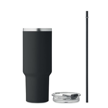 SUMA 1200 ml double wall tumbler 1200 ml double wall tumbler with straw in recycled stainless steel