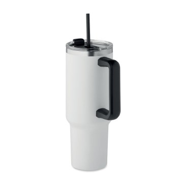 SUMA 1200 ml double wall tumbler 1200 ml double wall tumbler with straw in recycled stainless steel