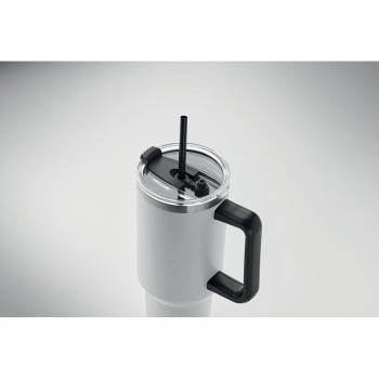 SUMA 1200 ml double wall tumbler 1200 ml double wall tumbler with straw in recycled stainless steel