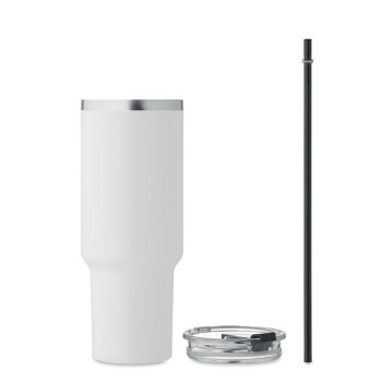 SUMA 1200 ml double wall tumbler 1200 ml double wall tumbler with straw in recycled stainless steel