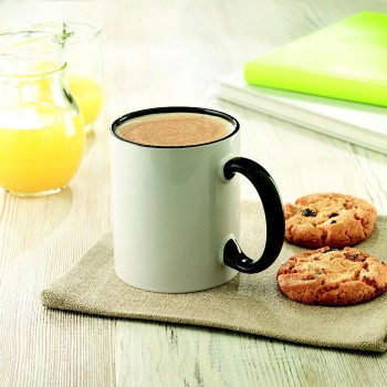 Keramikas krūze 300 ml ar krāsainu rokturi sublimācijas apdrukai