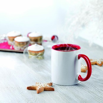 Keramikas krūze 300 ml ar krāsainu rokturi sublimācijas apdrukai