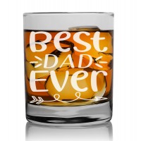 Groomsmen Gift Whiskey Glass 270ml With Engraved Text : "Best Dad Ever "
