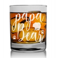 Dāvana Vīrietim  ar Gravējumu - "Papa Bear " ,Personalizēta glāze vīriešiem 270ml
