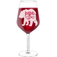 Engraved Wine Glass With Engraved Text - "papa ', Birthday Gift Idea, Size 530ml