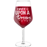 Wine Glass Engraved With Engraved Text - "Once Upon A Dream", Wine Lover Gifts, Size 530ml
