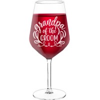 Engraved Wine Glass With Engraved Text - "Grandma Of The Groom", Wine Glass as a Gift, Size 530ml