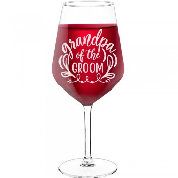 Engraved Wine Glass With Engraved Text - "Grandma Of The Groom", Wine Glass as a Gift, Size 530ml
