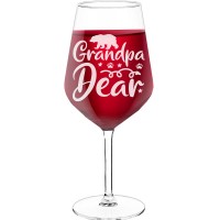 Novelty Wine Glass With Engraved Text - "Grandpa Bear", Fiend Gift, Size 530ml