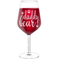 Best Friend Wine Glass With Engraved Text - "Daddy Bear", Fiend Gift, Size 530ml