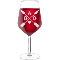 Personalised Wine Glass For Women With Engraved Text - "Dad_2", Wine Gift Idea, Size 530ml