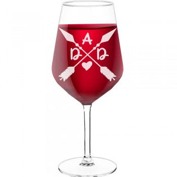 Gravēta Vīna Glāze ar Uzrakstu - "Dad 2", Smieklīga Dāvana, 530ml