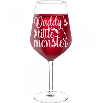 Dzimšanas Dienas Vīna Glāze ar Uzrakstu - "Daddys Little", Dzimšanas Dienas Dāvanas Ideja, Izmērs 530ml