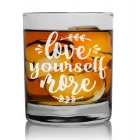 Mens Bithday Gift Whisky Tasting Glass 270ml With Engraved Text : "Love Yourself More"