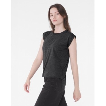 Women's Flowy Muscle Tee Rolled Cuff