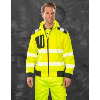 Pārstrādāta izturīga drošības jaka ar rāvējslēdzēju