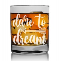 60Th Birthday Gift For Men Whisky Glass 270ml With Engraved Text : "Dare To Dream"