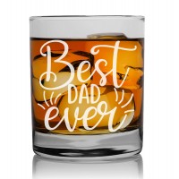 Friend Gift For Men Personalised Whisky Glass 270ml With Engraved Text : "Best Dad Ever"