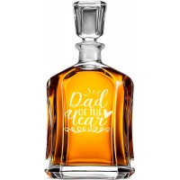 Airtight Whiskey Decanter With Engraved Text -"Dad Of The Year", Gift For Men For Birthday, Size 700ml