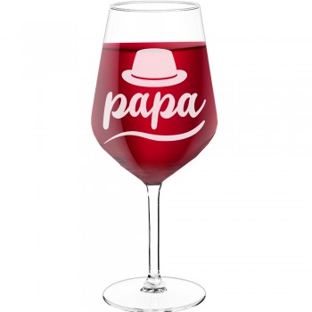 Vīna Glāze ar Uzrakstu - "Papa ", Ideja Dāvanai, Izmērs 530ml