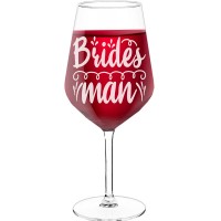 Engraved Wine Glass With Engraved Text - "Brides Man", Wine Lover Gifts, Size 530ml