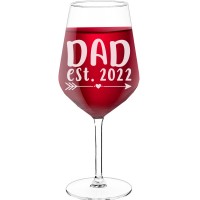 Best Friend Wine Glass With Engraved Text - "Dad Est 22 ", Gift for Woman, Size 530ml