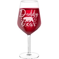 Personalised Wine Glass For Women With Engraved Text - "Dady Bear", Best Friend Gift, Size 530ml