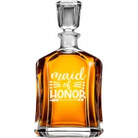 Alkohola Dekanteris ar Uzrakstu - "Maid Of Honor" ,Dāvana Viņam, Izmērs 700Ml