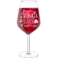 30Th Wine Glass With Engraved Text - "Ring Bearer", Gift for Wine Lover, Size 530ml