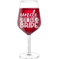 Engraved Wine Glass With Engraved Text - "Uncle Of The Bride", Gift for Wine Lover, Size 530ml
