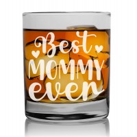Smieklīga Dāvana  ar Gravējumu - "Best Mommy Ever" ,Personalizēta viskija glāze 270ml