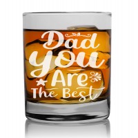 Gift For Men House Personalised Glass 270ml With Engraved Text : "Dad You Are The Bestb"