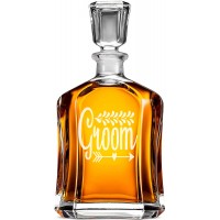 Burbona Dekanteris ar Uzrakstu - "Groom" ,Dāvana Vīrietim Tētim, Izmērs 700Ml Burbona Dekanteris ar Uzrakstu - "Groom" ,Dāvana Vīrietim Tētim, Izmērs 700Ml