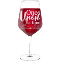 Wine Glass Gift With Engraved Text - "Once Upon A Time", Gift for Woman, Size 530ml