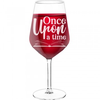 Smieklīga Vīna Glāze ar Uzrakstu - "Once Upon A Time", Dzimšanas Dienas Dāvanas Ideja, Izmērs 530ml