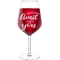 Wine Glass Gift With Engraved Text  "Your Only Limit Is You Style", Wine Glass Size 530ml