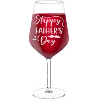 Pretty Wine Glass With Engraved Text - "Happy Father_S Day", Wine Glass as a Gift, Size 530ml