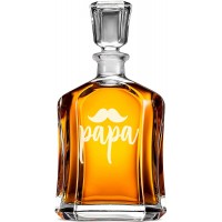 Airtight Whiskey Decanter With Engraved Text -"Papa", Gift For Father, Size 700ml