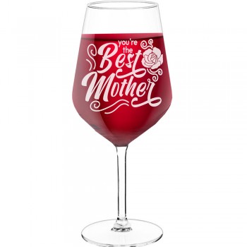 Birthday Wine Glass With Engraved Text - "You'Re The Best Mother", Best Friend Gift, Size 530ml
