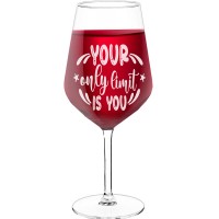Engraved Wine Glass With Engraved Text  "Your Only Limit Is You Style", Wine Glass Size 530ml
