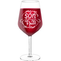 18Th Birthday Wine Glass With Engraved Text - "Son Of The Bride", Fiend Gift, Size 530ml