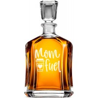 Unikāla Viskijakarafe ar Uzrakstu - "Mom Fuel" ,Dāvana Vīrietim Ceļotājiem, Izmērs 700Ml