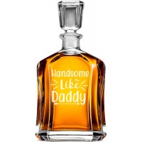 Alkohola Karafe ar Uzrakstu - "Handsome Like Daddy" ,Dāvana Vīrietim 20 Gados, Izmērs 700Ml
