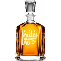 Viskija Karafe Moderna ar Uzrakstu - "Brides Bro" ,Dāvana Vīrietim Tētim, Izmērs 700Ml