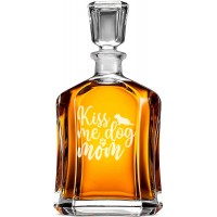 Stikla Viskija Karafe ar Uzrakstu - " Dog Mom" ,Dāvanas Ideja, Izmērs 700Ml Stikla Viskija Karafe ar Uzrakstu - " Dog Mom" ,Dāvanas Ideja, Izmērs 700Ml