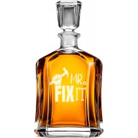 Viskija Karafe ar Uzrakstu - "Mr Fix It" ,Vīrieša Dzimšanas Dienas Dāvana, Izmērs 700Ml