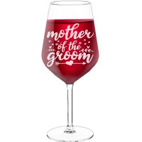 Pretty Wine Glass With Engraved Text - "Mother Of The Groom", Gift for Woman, Size 530ml