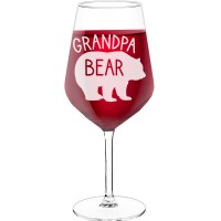 Birthday Wine Glass With Engraved Text - "Grandpa Bear", Gift for Woman, Size 530ml
