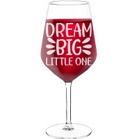 Personalised Wine Glass For Women With Engraved Text - "Dream Big Little One", Wine Glass as a Gift, Size 530ml